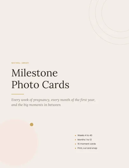 Milestone Photo Cards printable cover