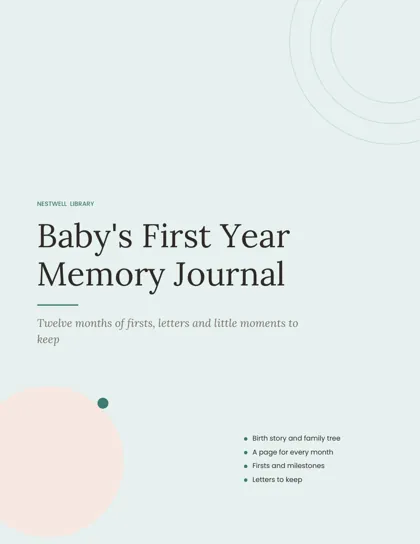 Baby's First Year Memory Journal printable cover