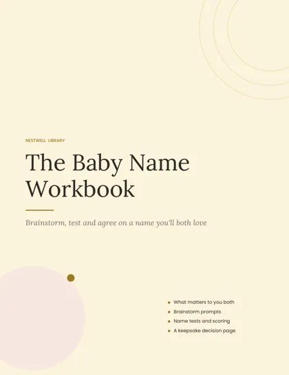 The Baby Name Workbook printable cover