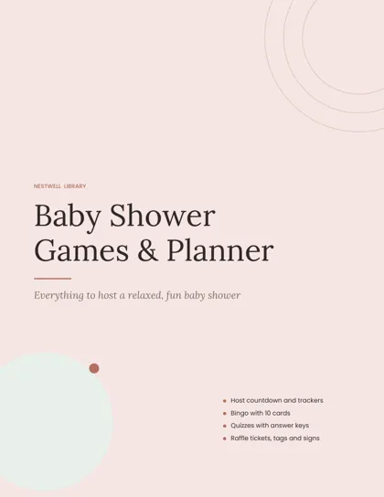Baby Shower Games & Planner printable cover